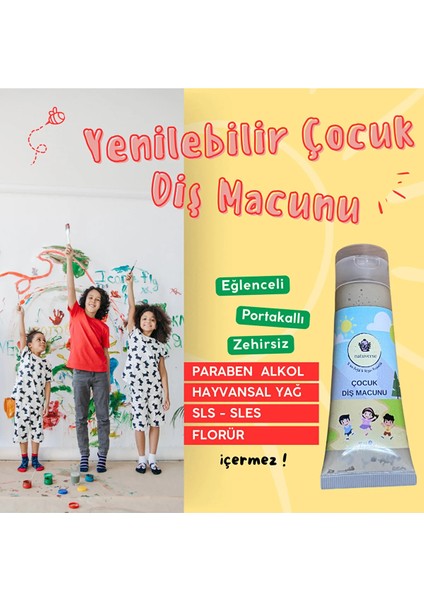 % 100 Doğal & Vegan Yutulabilir Çocuk Diş Macunu