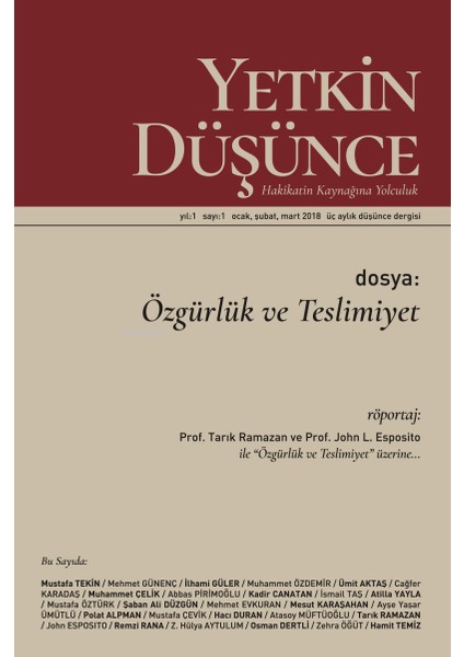 Yetkin Düşünce 1. Sayı - 2018