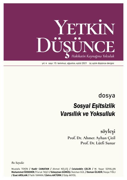 Yetkin Düşünce 15. Sayı - 2021