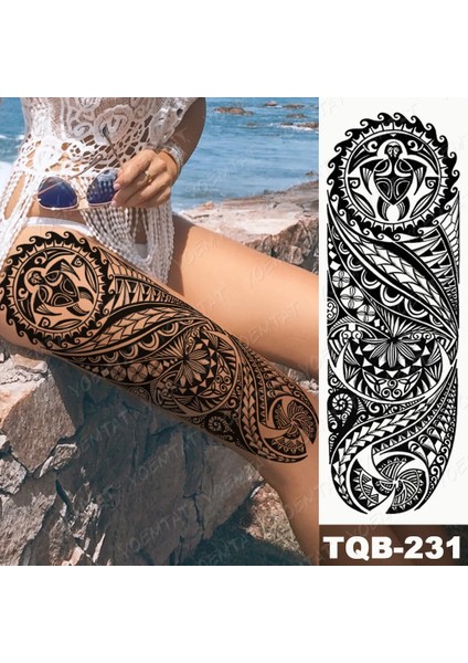 Gerçekci Geçici Maori Desen Kol Kaplama Tattoo Dövme Modelleri