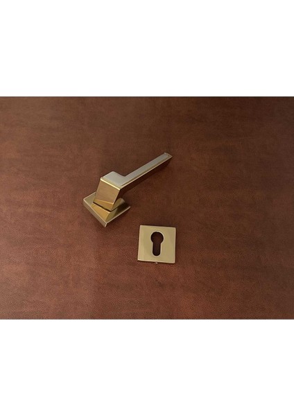 Albatros Volvo Inox Gold Kare Rozetli Yale Çelik Kapı Kolu 1 Takım modelleri