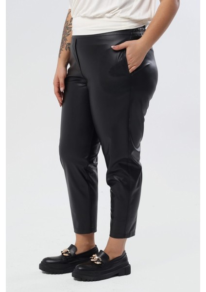 Suni Deri Beli Lastikli Cepli Pantolon fırsatları