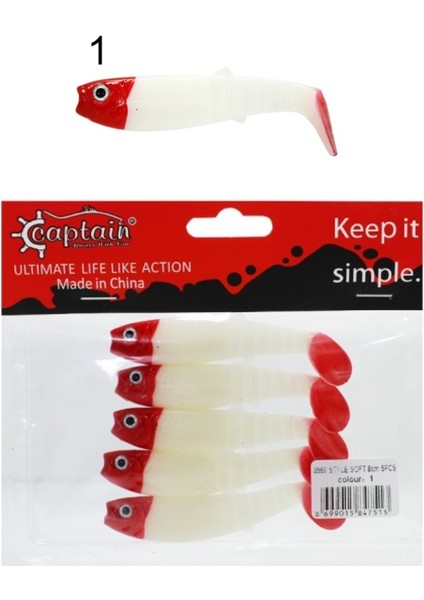 3569 Style Soft 8cm 5.4gr Levrek Turna Silikonu 5'li Paket Silikon Yem fiyatları