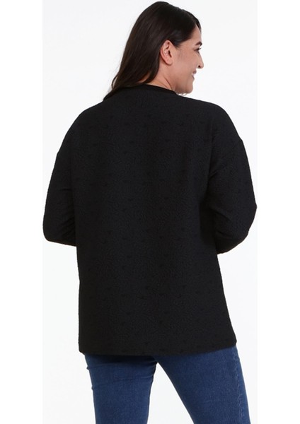 Jakarlı Bisiklet Yaka Sweatshirt