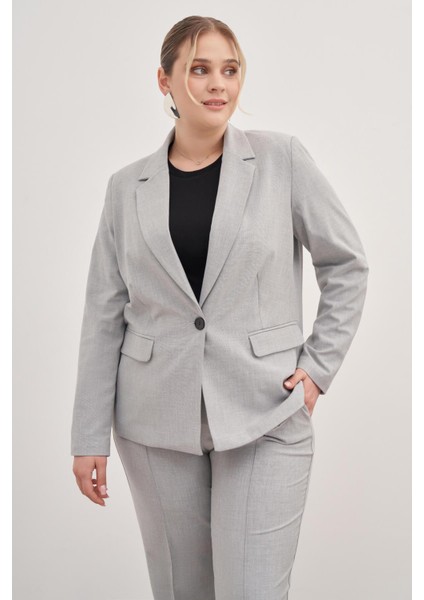 Astarlı Tek Düğmeli Blazer