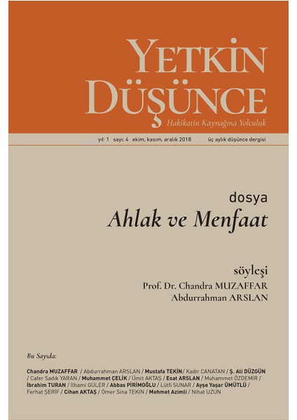 Yetkin Düşünce 4. Sayı - 2018