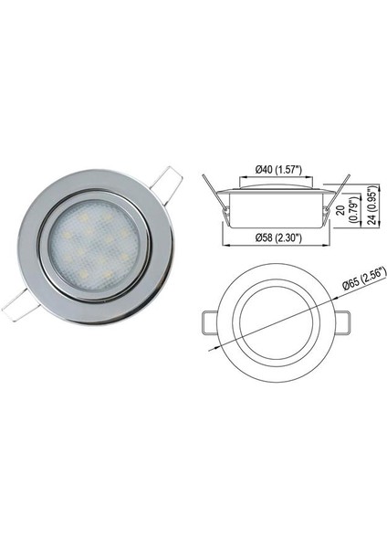 Gömme Tavan Lambası 12 Ledli Gün Işığı 12V