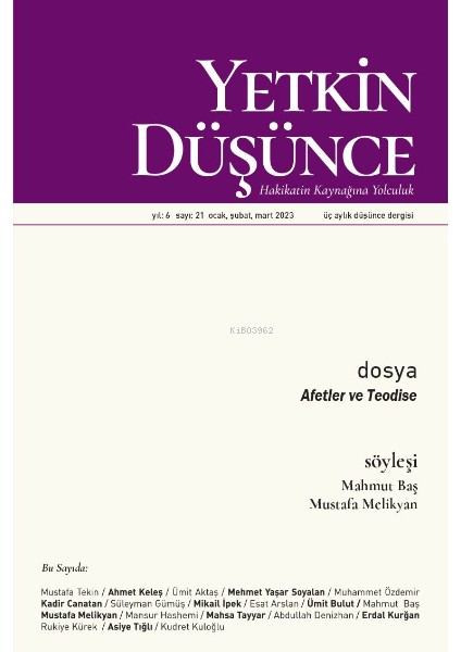 Yetkin Düşünce 21. Sayı - 2023