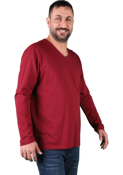 Erkek Süprem V Yaka Uzun Kollu Tişört fırsatları