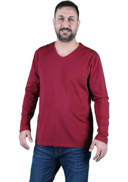 Erkek Süprem V Yaka Uzun Kollu Tişört indirimleri