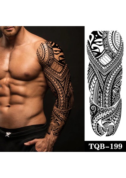 Gerçekci Geçici Maori Dese Kol Kaplama Tattoo Dövme Modelleri