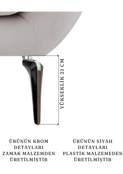 Wings Krom Siyah Mobilya Koltuk Ayağı Chester Komidin Tv Ünitesi Vestiyer Ayağı 21 cm 1 Adet fiyatları