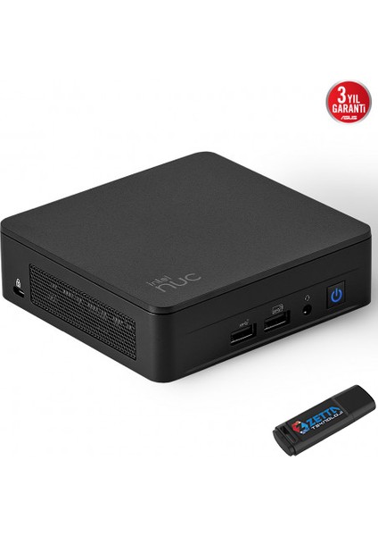 NUC13 Pro Slim Kit Intel Core Vpro® 1350P 8gb 512GB SSD Windows 11 Home Wifi/bluetooth/thunderbolt Mini Bilgisayar NUC13L3KV5H02 + Zetta Flash Bellek