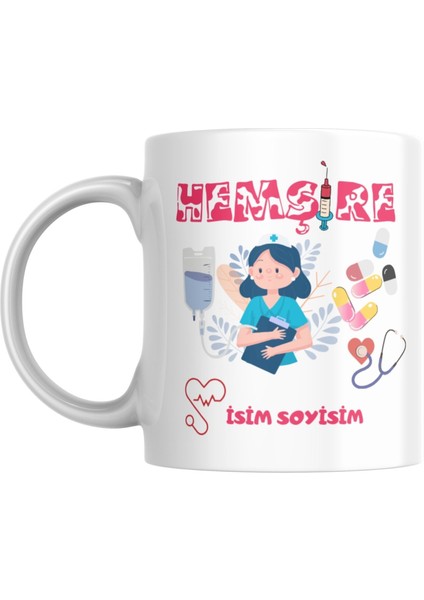 Porselen Hemşire Kupa Kişiye Özel Hemşire Kupa modelleri