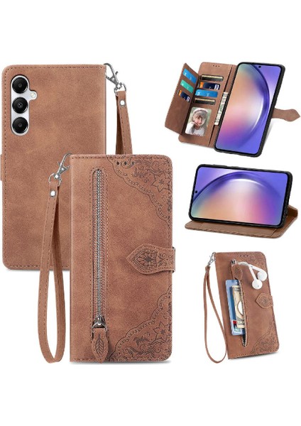 Samsung Galaxy Case 5g Cüzdan Flip Fermuar Tarzı Çok Renkli Yuvası (Yurt Dışından)