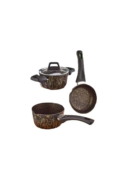 Granit 4 Parça Sosluk Set - Siyah ( 14 - 14 - 14 cm )