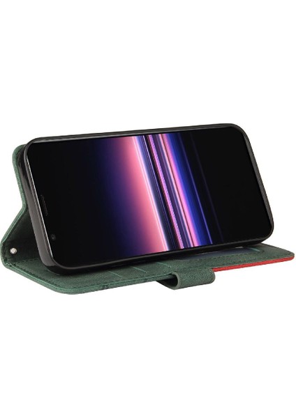 Sony Xperia 5 Için Kılıf Kickstand Koruyucu Kart Yuvası Standı ile Pu Flip (Yurt Dışından) modelleri