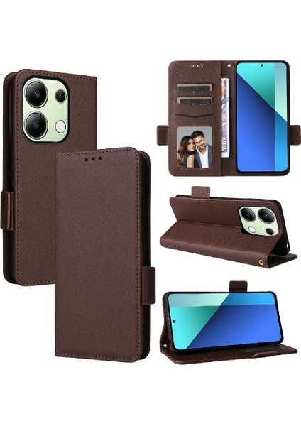 Xiaomi Redmi Için Not 13 4g Manyetik Yan Toka Kart Yuvaları Tutucu Pu (Yurt Dışından)