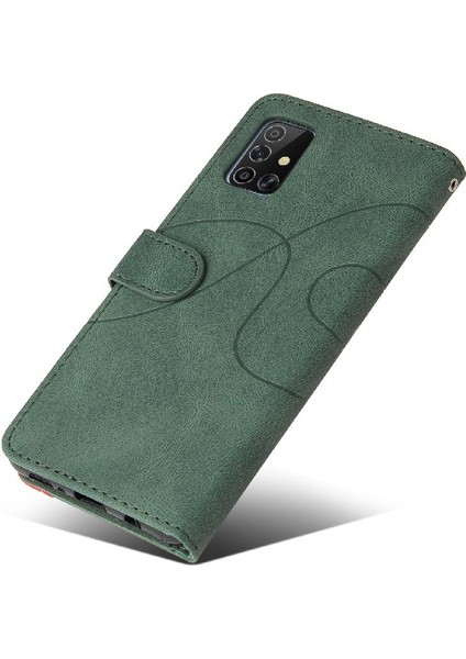 Kart Yuvası Standı Iki Renkli Dikiş ile Samsung Galaxy A71 4g Için Kılıf (Yurt Dışından) modelleri