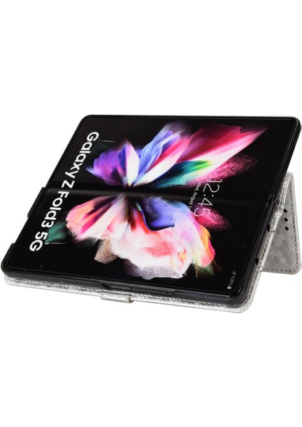 Samsung Galaxy Z Için Kılıf Fold 3 Deri Cüzdan Kapak Geometrik Desen (Yurt Dışından) modelleri