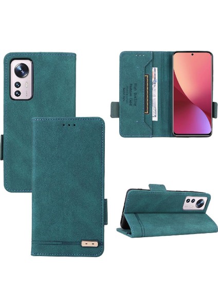 Xiaomi 12 5g Kart Ekleme Deri Folio Flip Case Koruyucu Kılıf (Yurt Dışından)