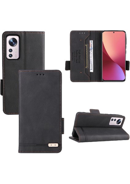 Xiaomi 12 5g Kart Ekleme Deri Folio Flip Case Koruyucu Kılıf (Yurt Dışından)