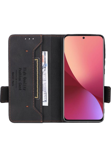 Xiaomi 12 5g Kart Ekleme Deri Folio Flip Case Koruyucu Kılıf (Yurt Dışından)