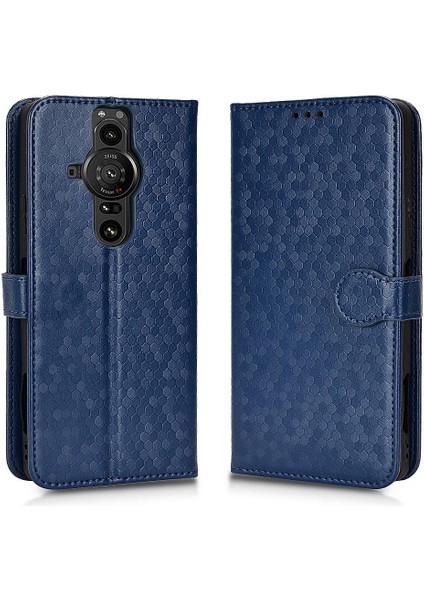 Sony Xperia Pro Için Kılıf-I Manyetik Toka Deri Cüzdan Kapak Geometrik (Yurt Dışından)