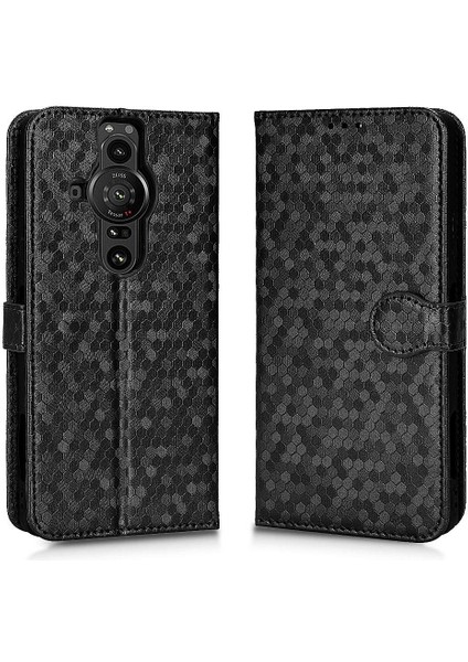 Sony Xperia Pro Için Kılıf-I Manyetik Toka Deri Cüzdan Kapak Geometrik (Yurt Dışından)
