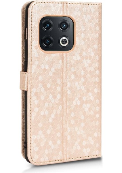 Oneplus 10 Için Kılıf Pro 5g Manyetik Toka Geometrik Desen Deri Cüzdan (Yurt Dışından)
