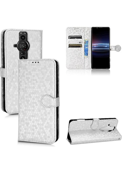 Sony Xperia Pro Için Kılıf-I Manyetik Toka Deri Cüzdan Kapak Geometrik (Yurt Dışından)