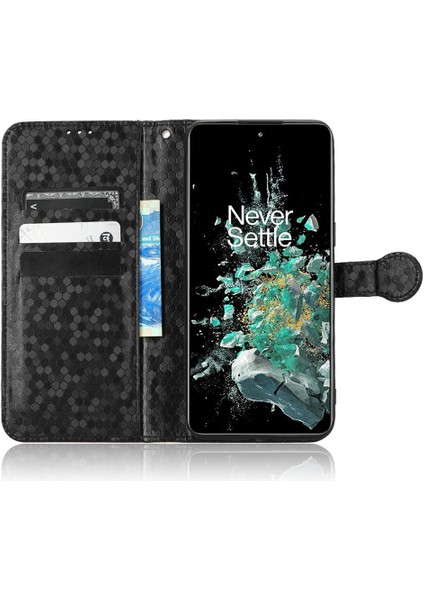 Oneplus 10T 5g Için Kılıf Deri Cüzdan Kapak Manyetik Toka Geometrik (Yurt Dışından)