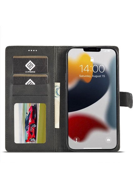 Iphone 13 Için Kılıf Pro Max Kart Yuvaları Cüzdan Tutucu ile Buzağı Doku (Yurt Dışından)