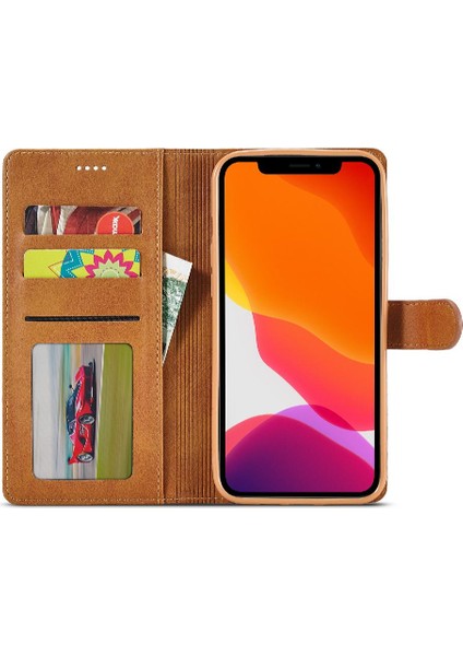 Iphone 12 Için Kılıf Pro Max Buzağı Doku Yatay Çevir Deri Kılıf ile (Yurt Dışından)