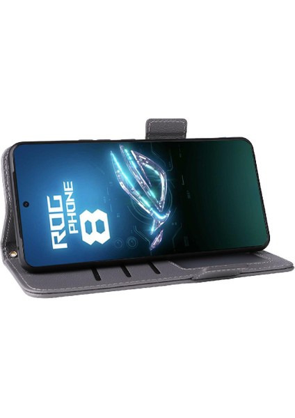 Asus Rog Telefon 8 Pu Deri Yan Toka Cüzdan Manyetik Kart (Yurt Dışından)