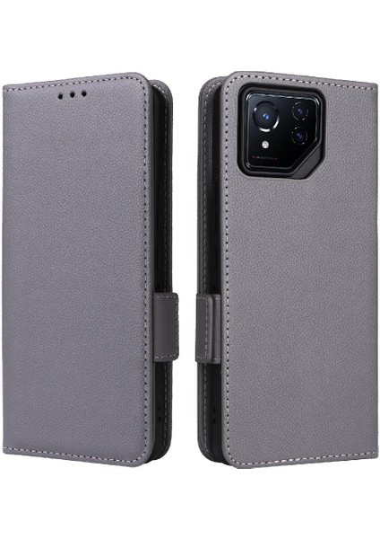 Asus Rog Telefon 8 Pu Deri Yan Toka Cüzdan Manyetik Kart (Yurt Dışından)