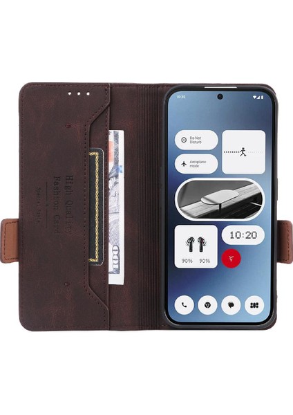 Nothing Telefon 2A Manyetik Karbon Fiber Deri Folio Flip Case (Yurt Dışından)