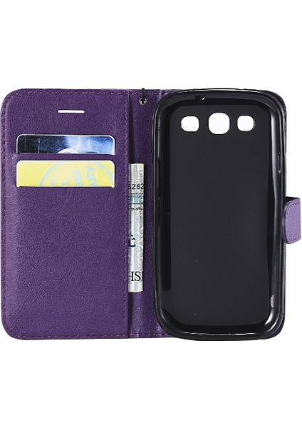 Samsung Galaxy Card Klasik Düz Renk Için Flip Case Kart Yuvası Kılıf ile (Yurt Dışından)