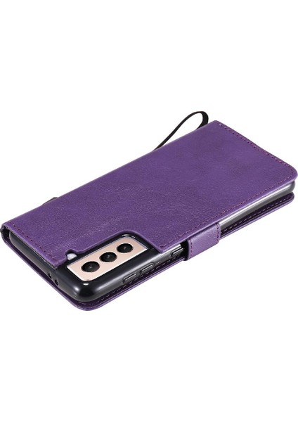 Samsung Galaxy S21 Yüksek Kaliteli Deri Klasik Düz Renk Için Flip Case (Yurt Dışından) modelleri