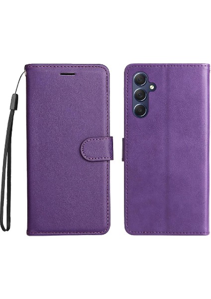 Kart Yuvası ile Samsung Galaxy M54 Için Flip Case Klasik Düz Renk Yüksek (Yurt Dışından)