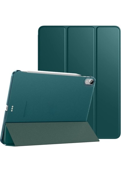 iPad Air 4. Ve 5. Nesil 10.9 İnç Uyumlu Smart Cover Kılıf Koyu Yeşil