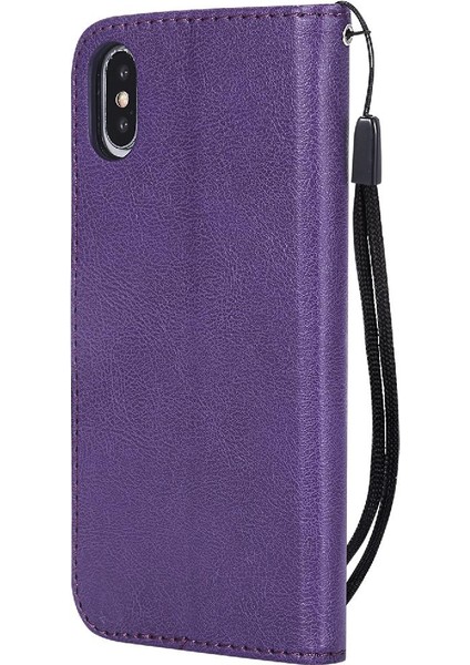 Kart Yuvası Klasik Düz Renk Iş Çantası ile iphone X/xs Için Flip Case (Yurt Dışından) indirimleri
