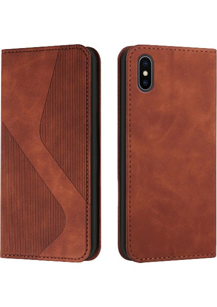 IPhone Için Kılıf X/xs Cüzdan Kickstand Kart Yuvaları Tutucu Folio Kapak Pu (Yurt Dışından)