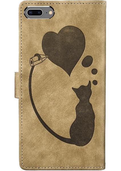 IPhone 8 Için Kılıf Artı/7 Artı Flip Folio Cüzdan Kılıf Kabartmalı Sevimli Kedi (Yurt Dışından) indirimleri