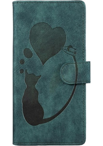 IPhone 8 Için Kılıf Artı/7 Artı Flip Folio Cüzdan Kılıf Kabartmalı Sevimli Kedi (Yurt Dışından)
