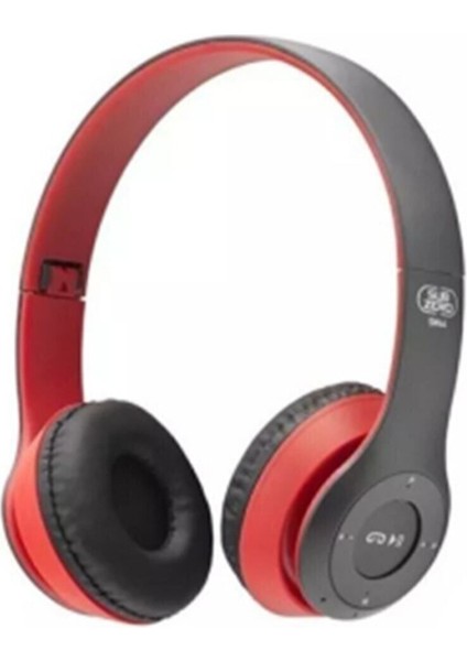 SW44 Bluetooth Katlanabilir Kulaklık - Gri/kırmızı