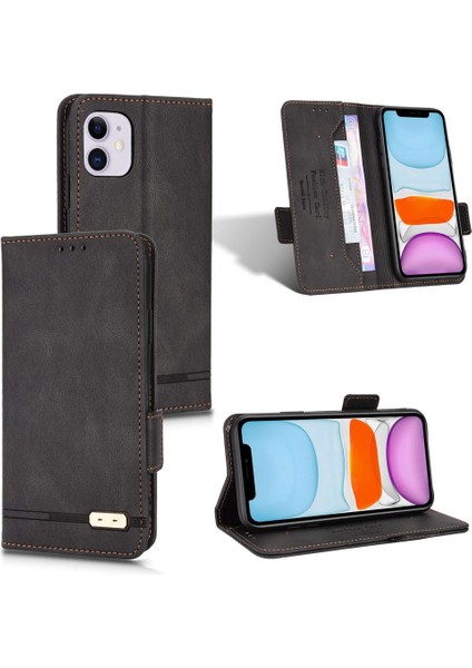 Kart Tutucu Kickstand Tam Flip ile iphone 11 Kart Ekleme Için Kılıf (Yurt Dışından)