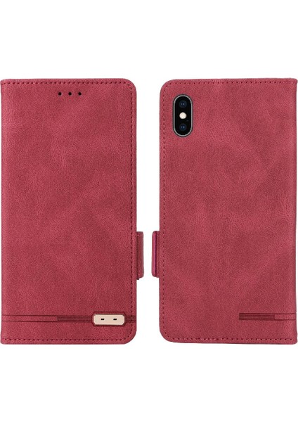 Kart Tutucu ile iphone Xs Max Için Kılıf Kickstand Deri Folio Flip Case (Yurt Dışından)
