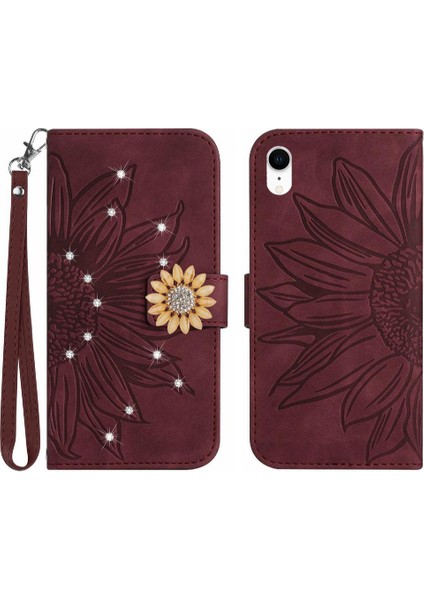 Iphone Xr Telefon Kılıfı Flip Cüzdan Kredi Kartı Kartı Tutucu Tpu Pu (Yurt Dışından)