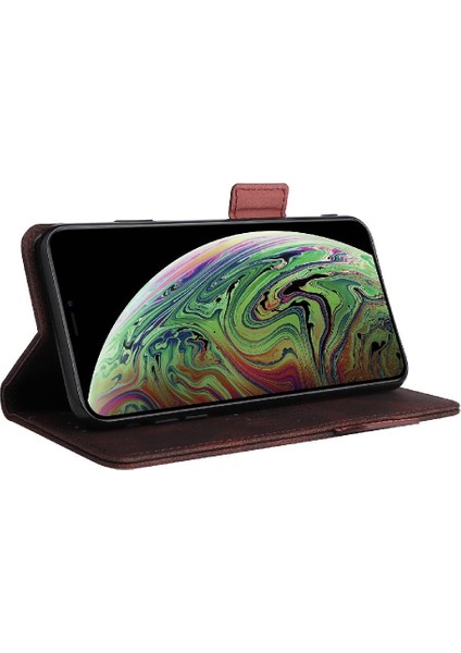 Kart Tutucu ile iphone Xs Max Için Kılıf Kickstand Deri Folio Flip Case (Yurt Dışından) fiyatları